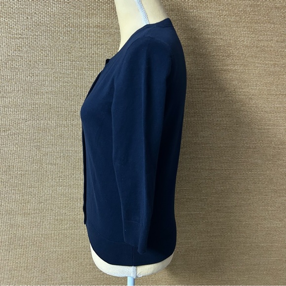 Talbots Cardigan Sweater Womens Petite Small Blue Pima Cotton - Picture 3 of 11